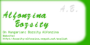 alfonzina bozsity business card